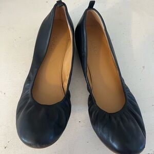 J. Crew Black Leather Ballet Flats Size 7